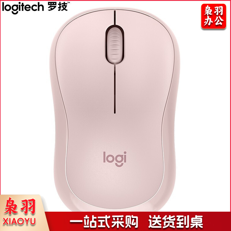 罗技(Logitech)M221静音鼠标 无线鼠标 办公鼠标 对称鼠标 带无线微型接收器 白/蓝/绿/粉