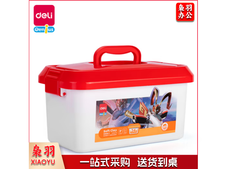 得力(deli)YC144-24色粘土儿童彩泥橡皮泥动车侠系列 超轻黏土DIY手工玩具