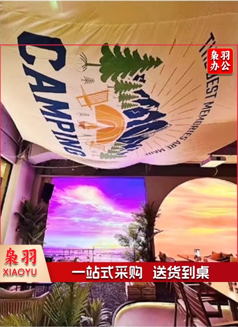 室内天幕装饰挂布氛围书法吊顶挂布天花板长条布可定制