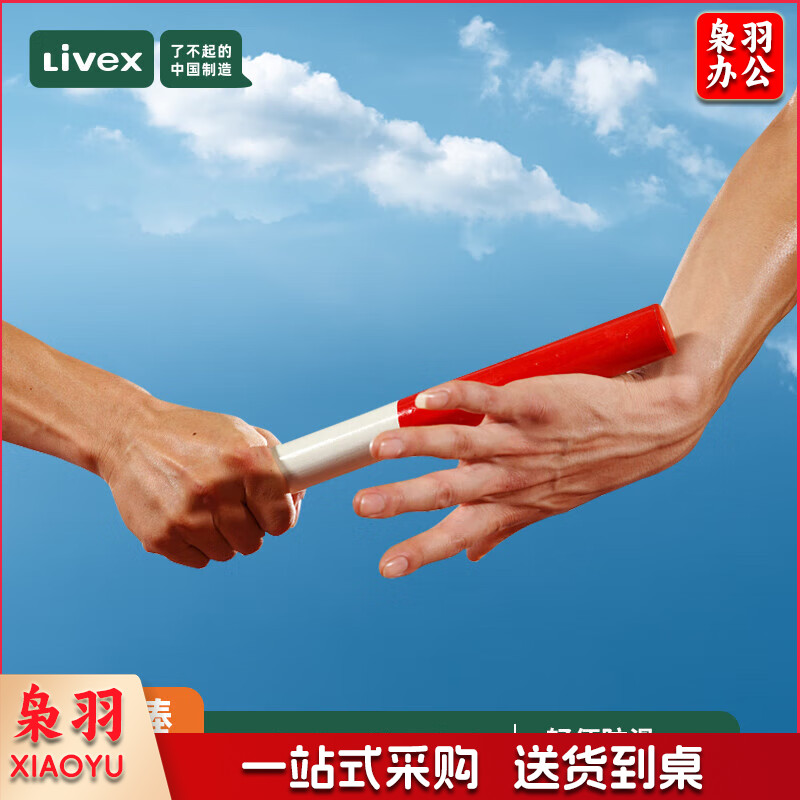 LIVEX田径接力棒 红白pvc比赛校园运动会训练体育用品 4支装