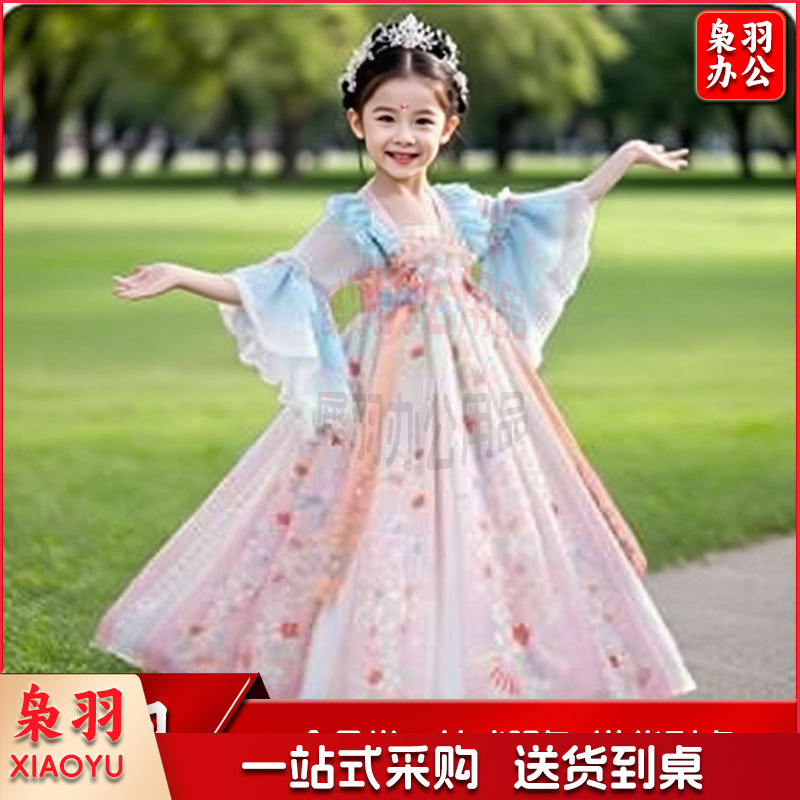 汉服夏季连衣裙女孩国风夏装（110码）