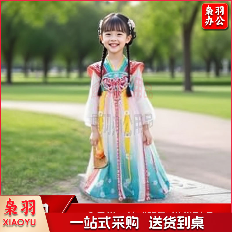 汉服夏季连衣裙女孩国风夏装（140码）