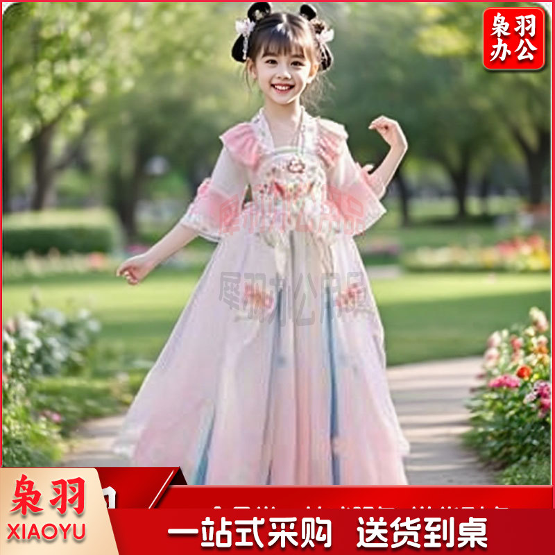汉服夏季连衣裙女孩国风夏装（110码）