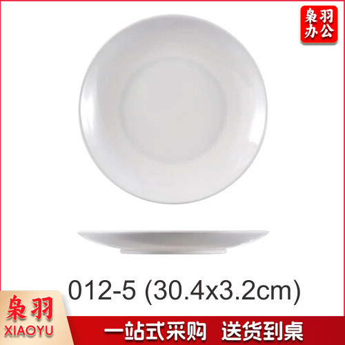 12寸 加厚浅式圆盘 仿瓷 密胺浅盘子 5个装