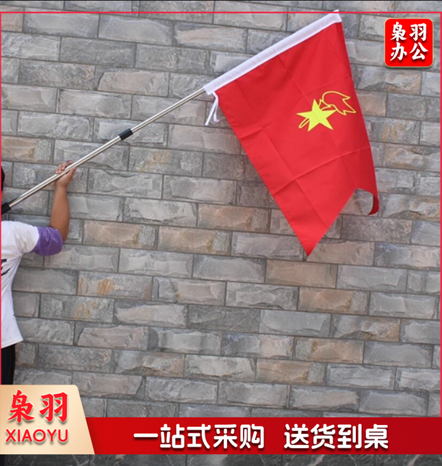 少先队中队旗+2米金属旗杆1套 80*60cm