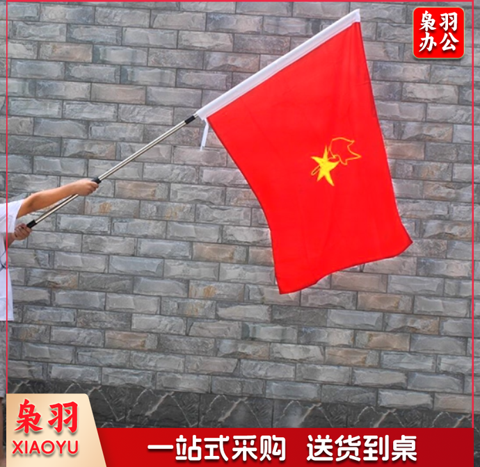 少先队大队旗+2米金属旗杆 1套 120*90cm