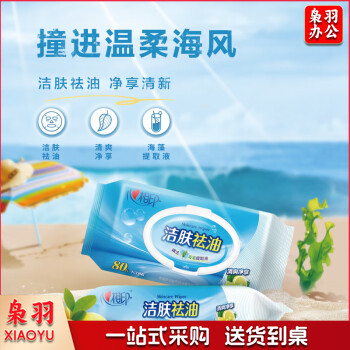 心相印湿巾纯水洁肤祛油湿纸巾 清洁专用80抽 新老包装随机发