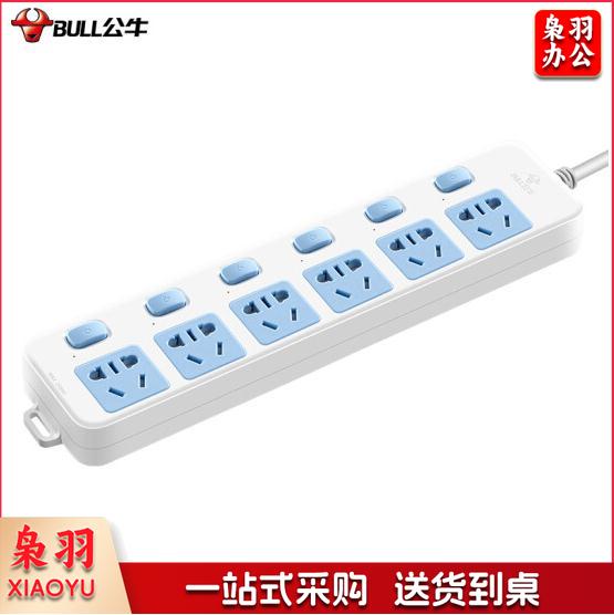公牛 GN-317插座1.8米/排插/接线板/插线板独立开关/6孔分控 单位：个