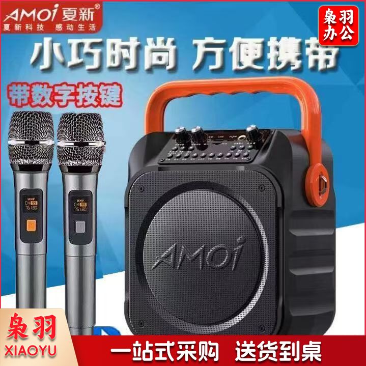 音响户外音箱K歌大音量便携手提无线蓝牙麦克风套装（无线蓝牙+双麦）