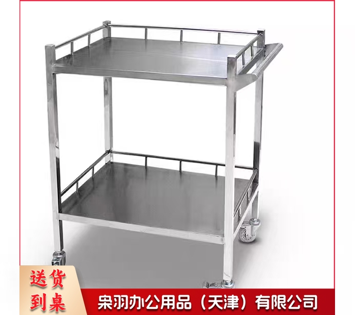 不锈钢小推车 双层手推车 二层无抽屉