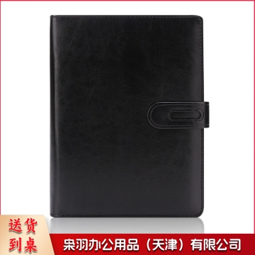 B5/16K 活页本_9孔商务活页皮面本_笔记本定制_奖品本(黑)
