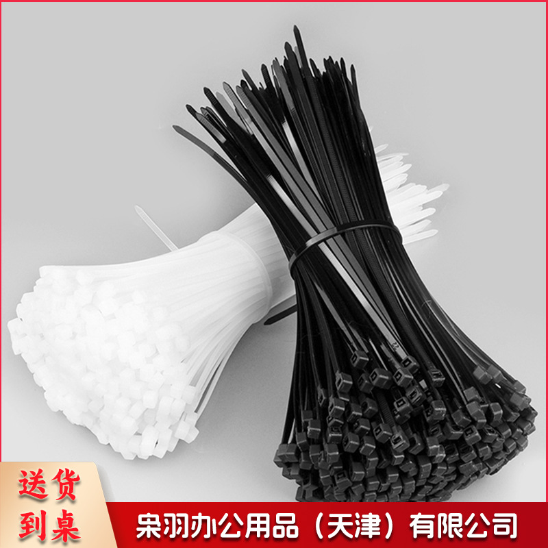 尼龙扎带扎带塑料卡扣5*250mm*100根 强力防盗扣扎线扎绳自紧自锁式黑色带捆绑带