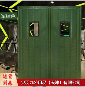 军绿色带窗户门帘 布艺棉门帘 单位：每平米 (支持，有货期，提前沟通)