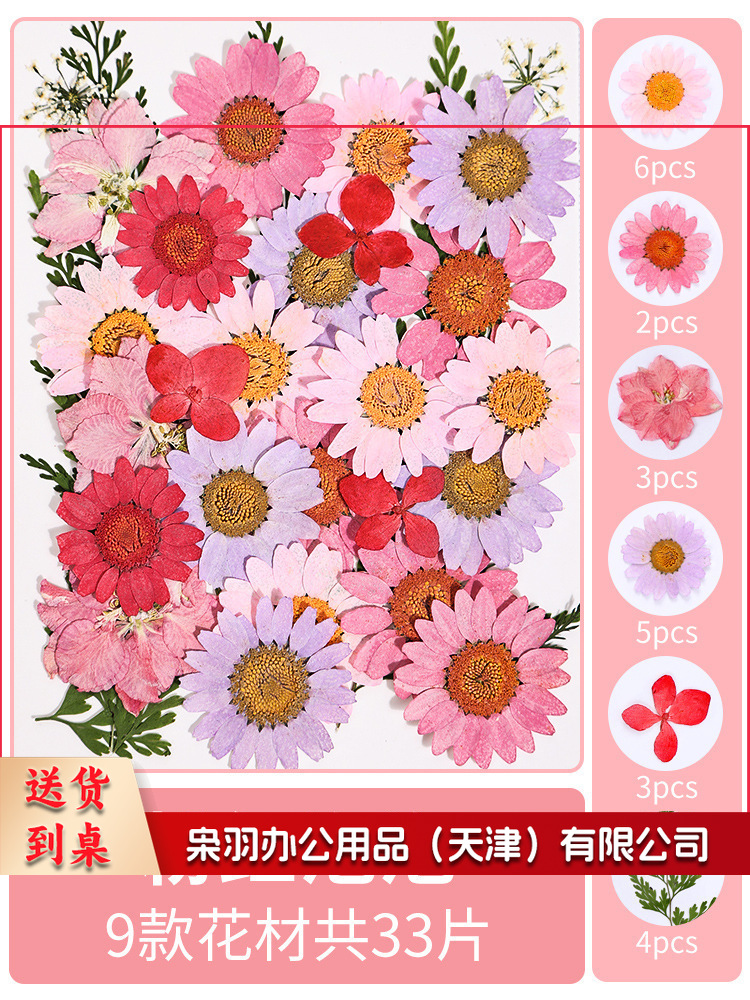 亚克力压花相框手工diy(粉红泡泡(干花包33片))制作材料包干花植物标本框透明装饰绘画框