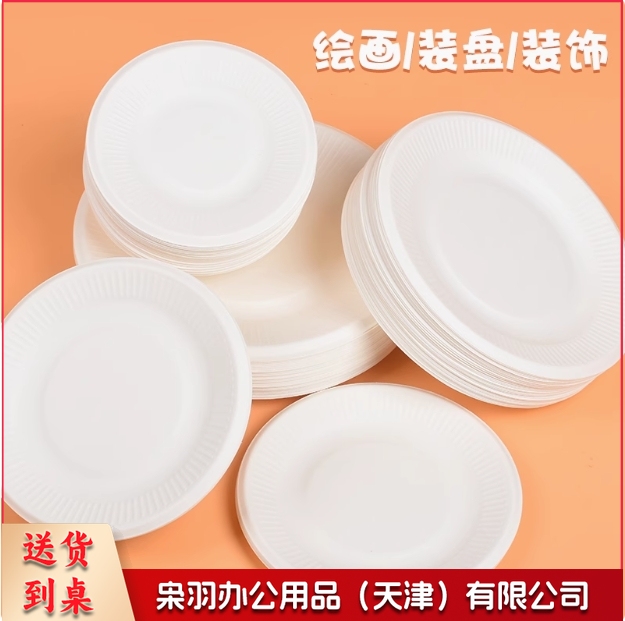 一次性餐盘纸盘画画手工diy制作材料幼儿园儿童绘画纸碟蛋糕盘子 7寸 200个装