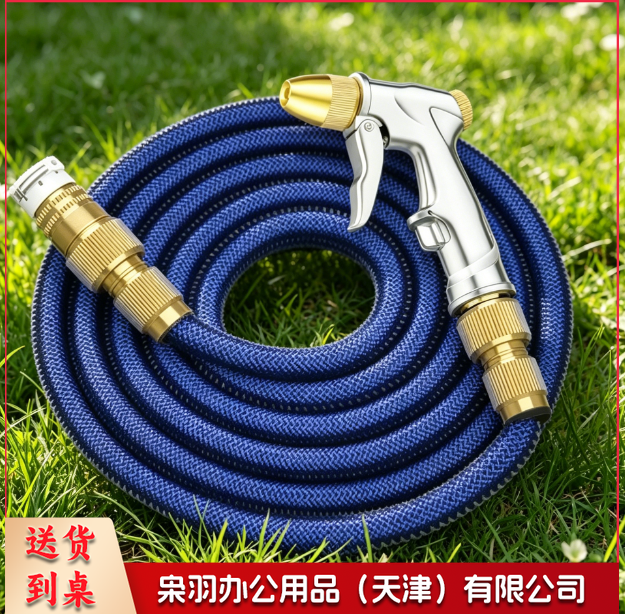 水管伸缩水管高压洗车水枪自来水龙头喷头软管浇花神器/大头金属枪-原长10米/注水后30米