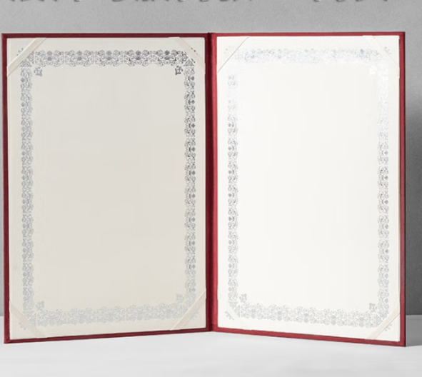 丝绒主持台词本卡板绒面发言誓言朗诵本活动签约夹 浅米