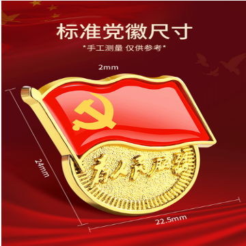 党徽 党员徽章 党徽胸章 厚度2mm 磁扣款 20个起售