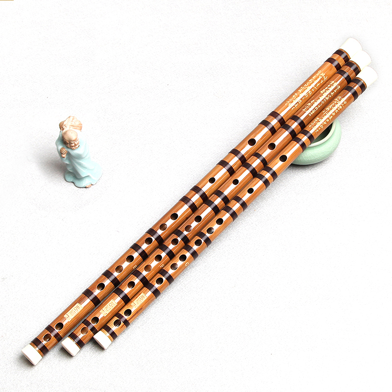 棕色一节F调笛子民族管弦乐横笛专业演奏笛 零基础初学入门竹笛子