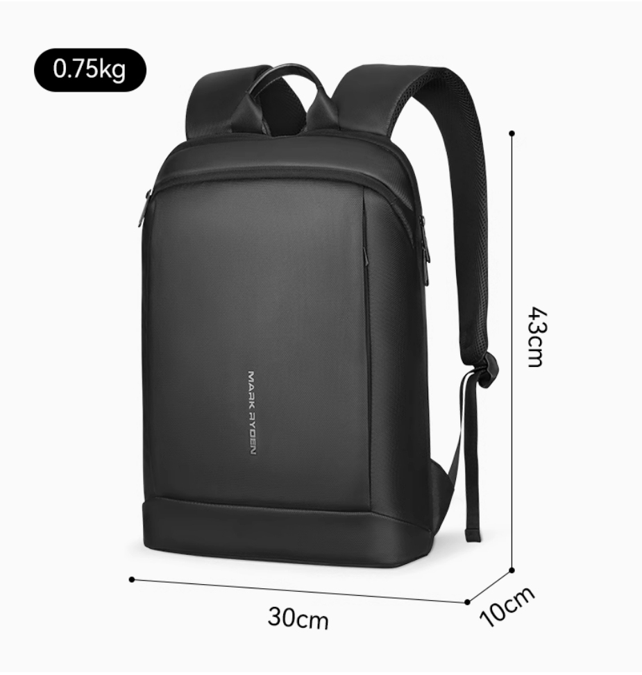 双肩包男士多功能薄款背包休闲书包 15.6英寸笔记本商务电脑包 MR9813