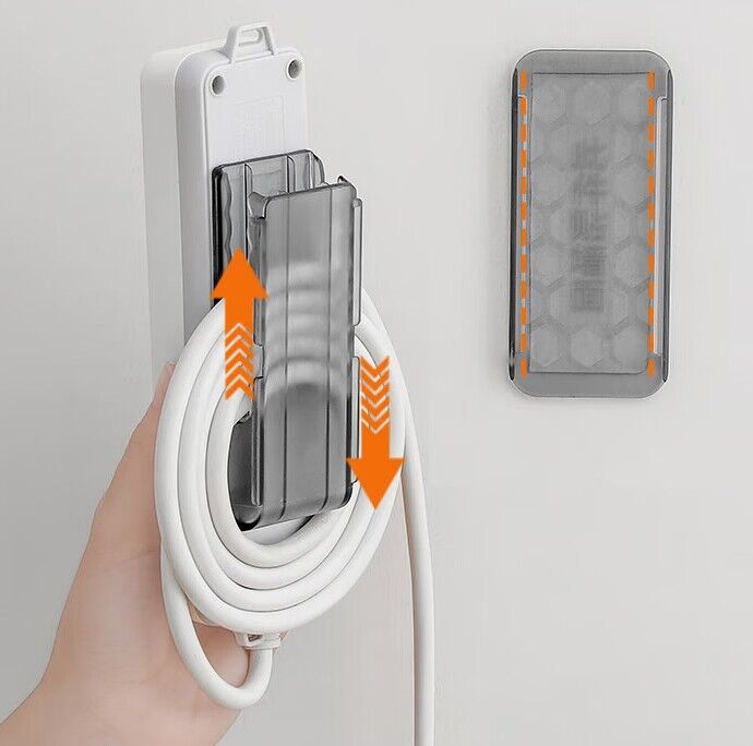 插排固定器【强粘力 免打孔】插线板插座无痕固定器 壁挂理线神器