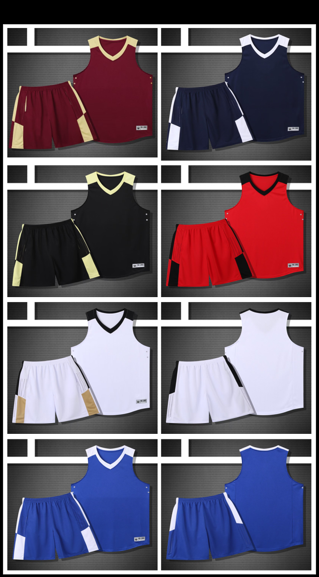 篮球服球服透气可定制（无袖）美式篮球服套装