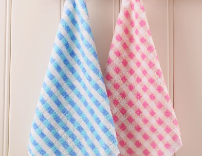 纯棉方巾小毛巾儿童巾柔软吸水婴幼儿园四方巾擦手洗脸手帕小格子 粉色  单个价格