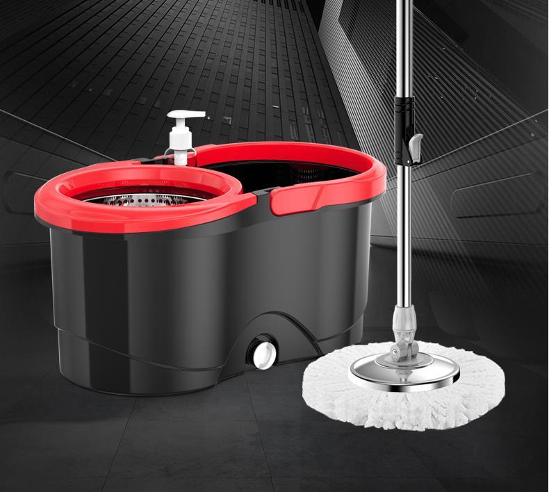 拖把杆旋转通用式免手洗地拖墩布桶   自动甩水家用拖地神器墩布桶.