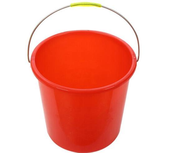 红水桶水桶 塑料手提加厚水桶 红色圆形水桶(个)