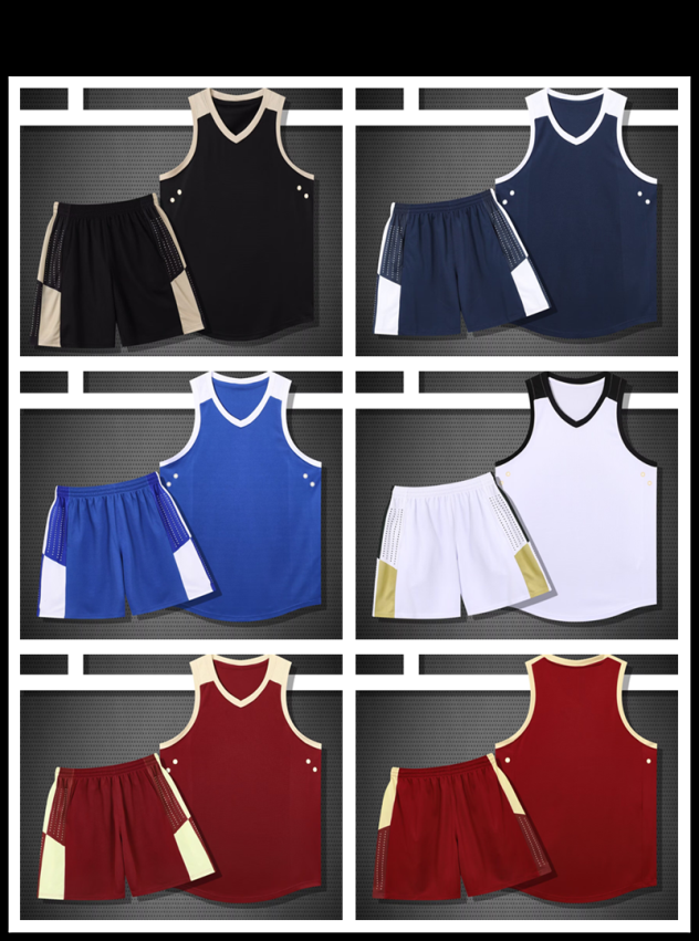 篮球服球服透气可定制（无袖）美式篮球服套装