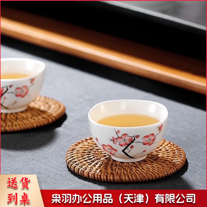 越南秋藤藤编杯垫壶垫餐桌隔热垫茶壶垫紫砂壶垫茶具配件（10厘米）