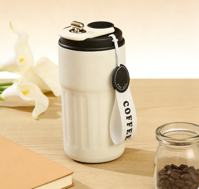 保温杯316不锈钢咖啡保温杯高颜值随行咖啡杯定制高档活动礼品保温水杯（咖啡杯白黑450ml）