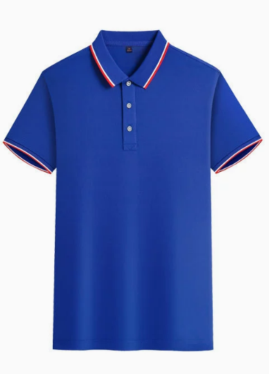 翻领短袖男女同款宝蓝色工作服定制印logo纯棉polo衫工衣订做企业文化广告衫刺绣 02