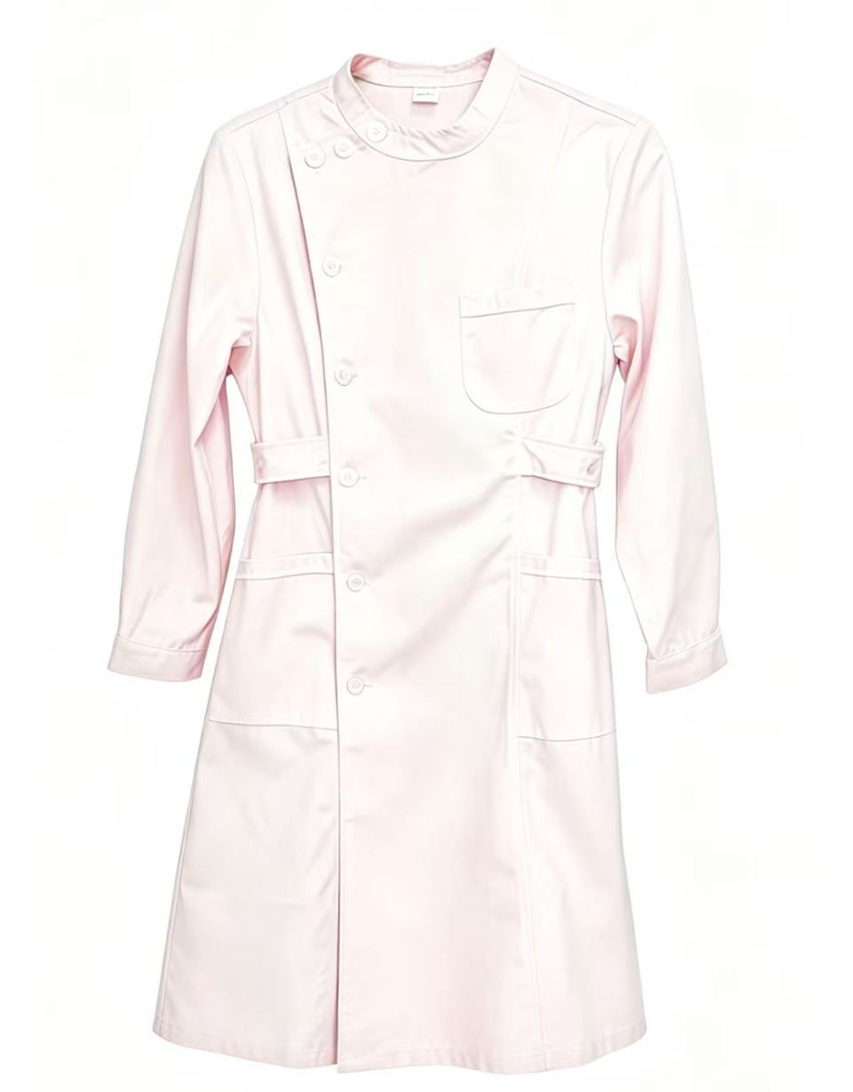 医用粉色护士服卫校实验服长袖长款大褂药店美容院工作服