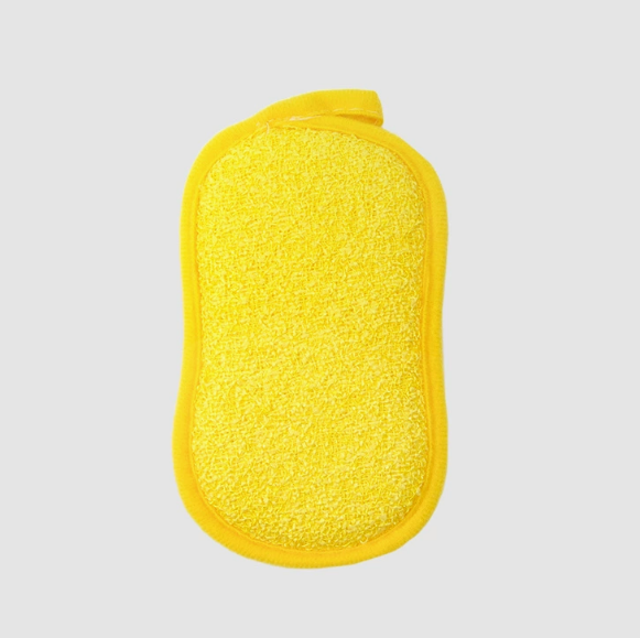 毛巾海绵清洁不易粘油洗碗布大号厨房专用双面多功能海绵擦块黄色（硬丝）
