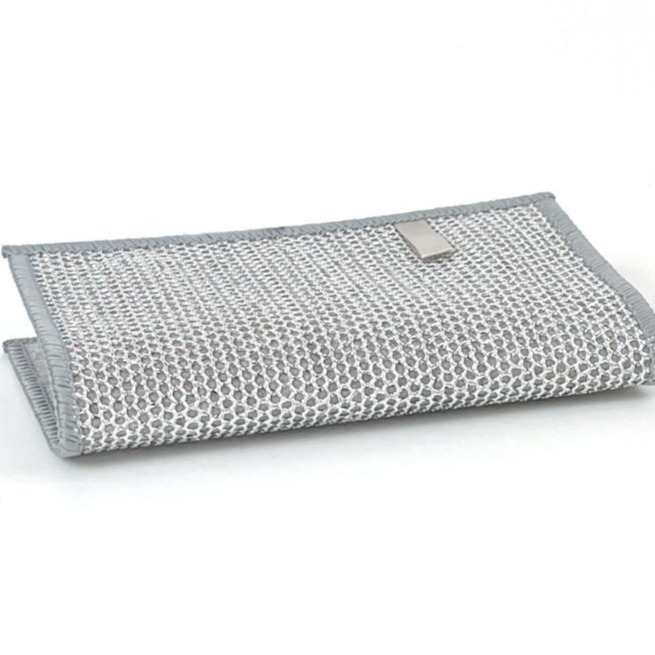 双层银丝洗碗布厨房家用清洁加厚钢丝抹布除油金属网格百洁布23cm*18cm