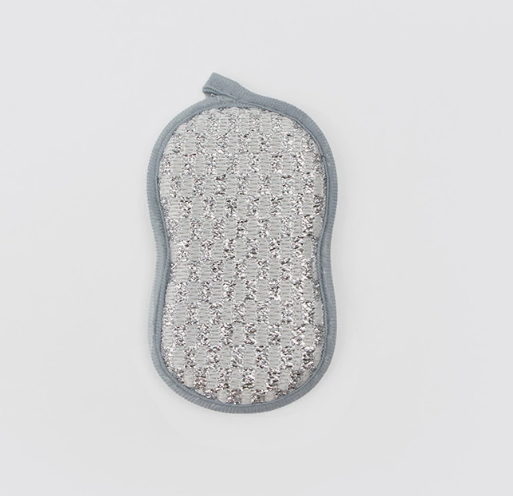 毛巾海绵清洁不易粘油洗碗布大号厨房专用双面多功能海绵擦块灰色（硬丝）