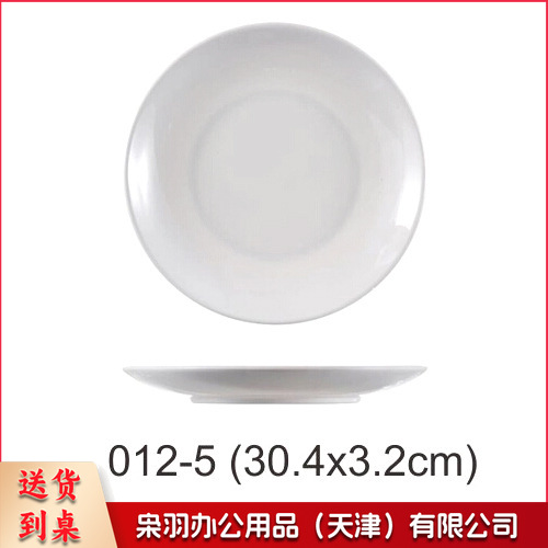 12寸 加厚浅式圆盘 仿瓷 密胺浅盘子 5个装----