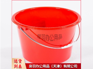红水桶 塑料手提加厚水桶 红色圆形水桶-