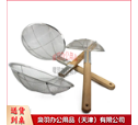 饭店油炸过滤网勺 不锈钢木把大密眼笊篱 28cm-