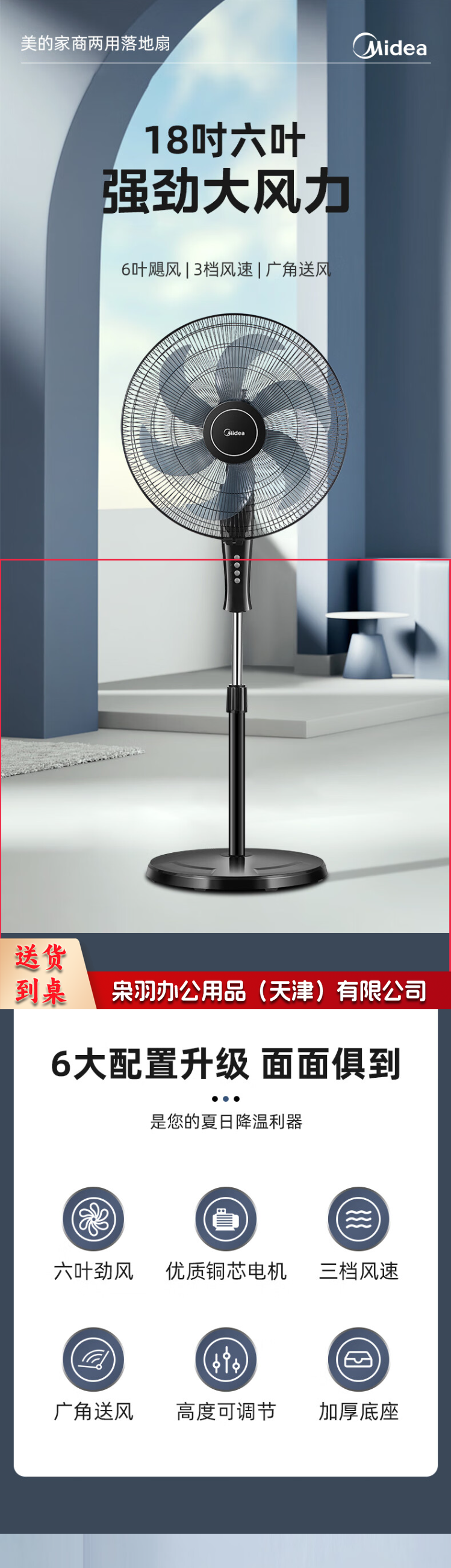 美的（Midea）电风扇落地扇20英寸家用商用工业6叶3档可升降空气循环扇强力大风力大功率工厂车间网吧 FS45-22N 2.png