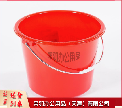 红水桶 塑料手提加厚水桶 红色圆形水桶-